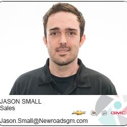 Jason Small 
NEW CAR SALES CONSULTANT AT NewRoads Chevrolet Cadillac Buick GMC in Newmarket