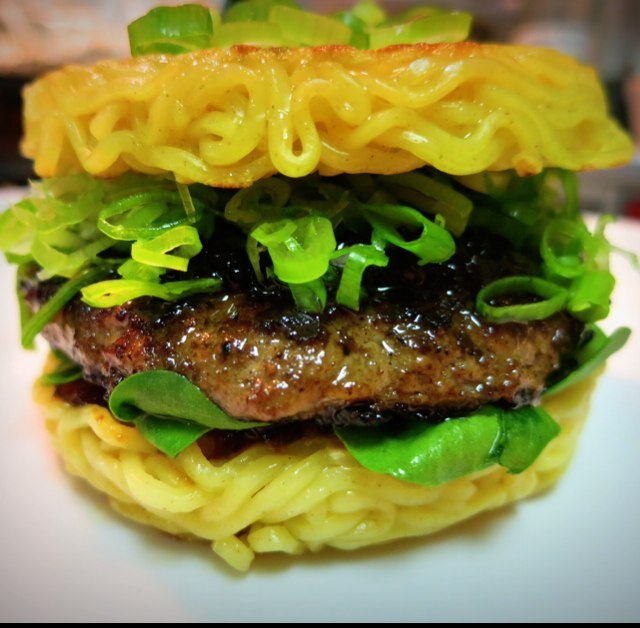The next big thing thing in Ramen and Burgers. The Ramen Burger. Created by Keizo Shimamoto.