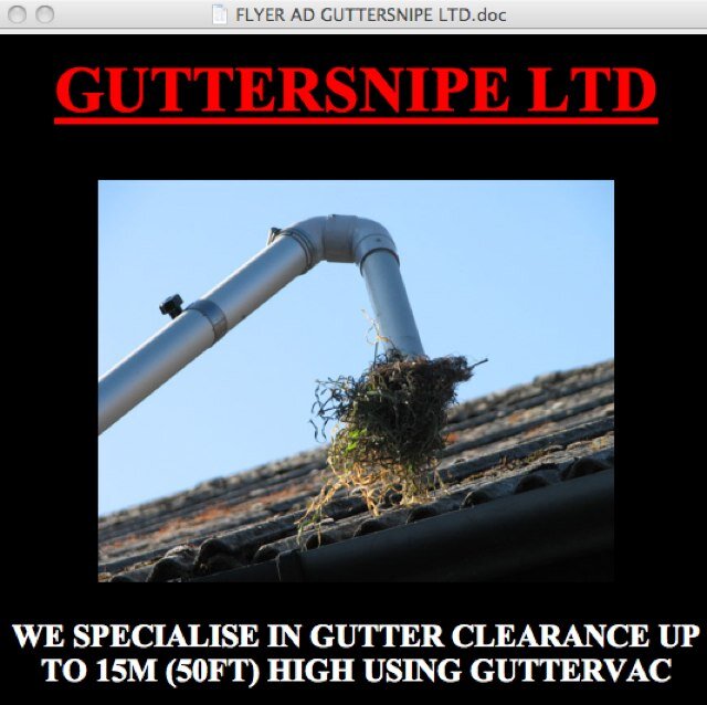 Guttersnipe specialise in gutter cleaning up to 15m (50ft) high using Guttervac. We cover Hampshire, West Sussex & Surrey.