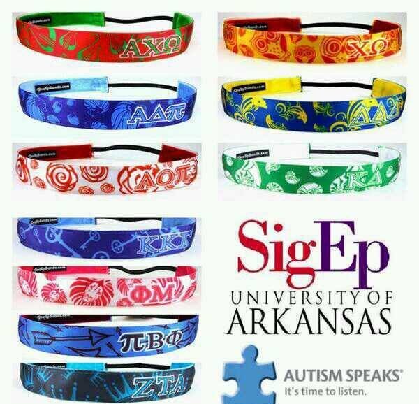 We offer 10 different Custom Sorority Non-Slip Headbands! All proceeds go to Autism Speaks. We ship to ALL 50 States. Get yours today!