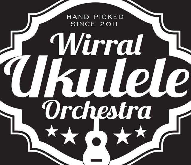 Wirral Ukulele Orchestra. 20pce band of uke players/singers. (+bass,perc,harmonica,flute, kazoo). See here, web or FB for gig info,news or to ask about bookings