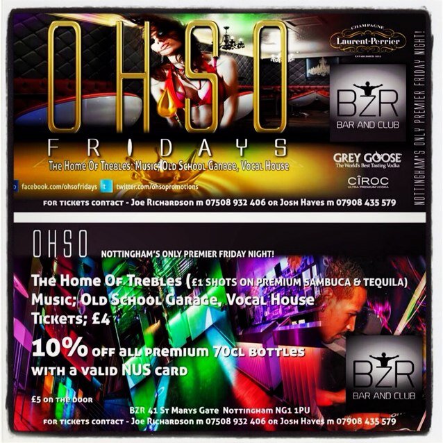 Nottinghams newest premier friday night! Every Friday night @bzrbar follow @mattscales_ @joerich_ for guestlist / tables