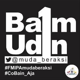 Akun resmi Calon Ketua dan Wakil Ketua BEM FMIPA : Maulana Rizal Ibrahim (@maulanafeu) - Imam Shalahuddin (@udinsanwa) #FMIPAmudaberaksi #CoBain_Aja