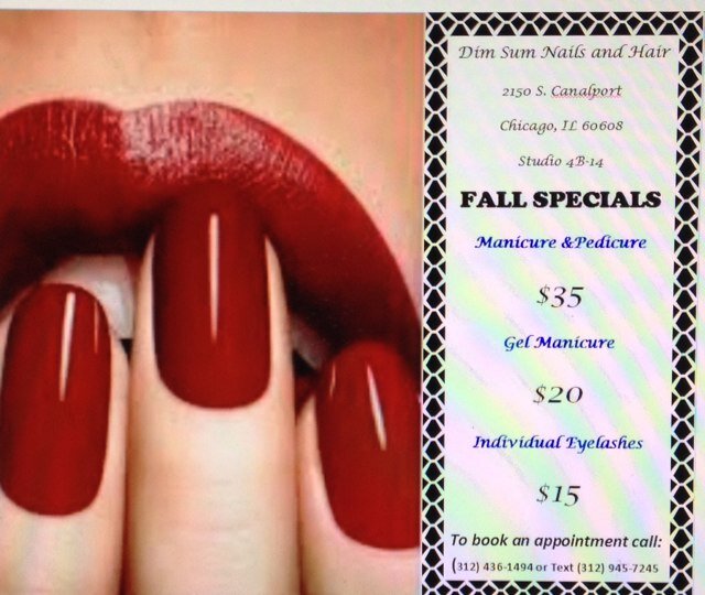 Dim Sum Nail & Hair is a company that is passionate about the services provided to the customer. Our name says it all...Nails & Hair services from the heart...