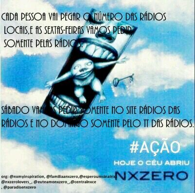 Junção dos FCO's  @euteamonxzero_ @esperoumsinalnx @nxzerolovers @centralnxce adm's @juhhamre @camilasilvaa19 @Familiaa_NxZero