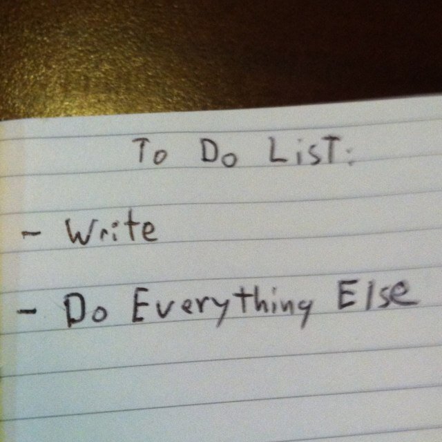 When my amateur-level writing aspirations clash into my professional-grade procrastination powers, this is what happens.