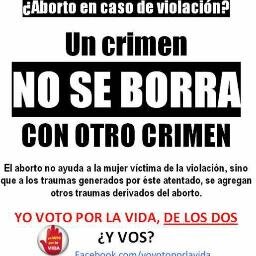 si aborta que sea por una causa medica no por una violacion que culpa tiene el bb  me explico