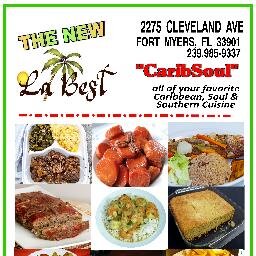 LaBest CaribSoul Cuisine  new management, new menu. Tues-Sat, 11am-8pm,  Sun 1pm-8pm  - kitchen open during evening events check Our Facebook for event dates