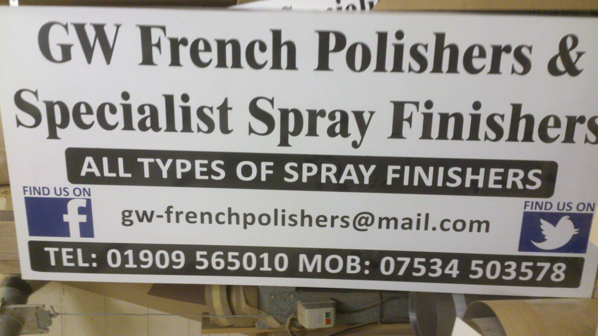 french polishers/paint sprayers & specialist spray finishers. Tel 07534503578