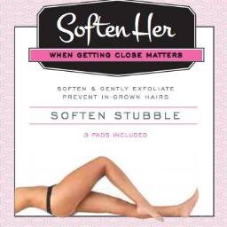 When getting close matters. Soften Her is a hypoallergenic pad that exfoliates wherever you dare to be bare$11.99 Box = 3 pads (lasting 2mo. Each)