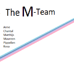 Wij zijn The M-Team: Anne, Chantal, Matthijs, Maureen, Pippelien en Rosa. Kom ook naar ons optreden! Voor meer informatie, mail ons: @TM_Team@hotmail.com