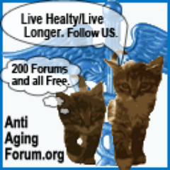 Get Anti-Aging empowered visit AntiagingForum-org. Now, 25 Twitter channels/200 forums plus AntiAging Chat. Live Healthy:Live Longer. Don’t be left behind.