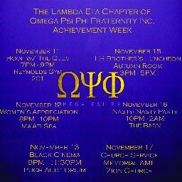 The Lambda Eta Chapter of Omega Psi Phi Fraternity, Inc. at Wake Forest University. We're back...