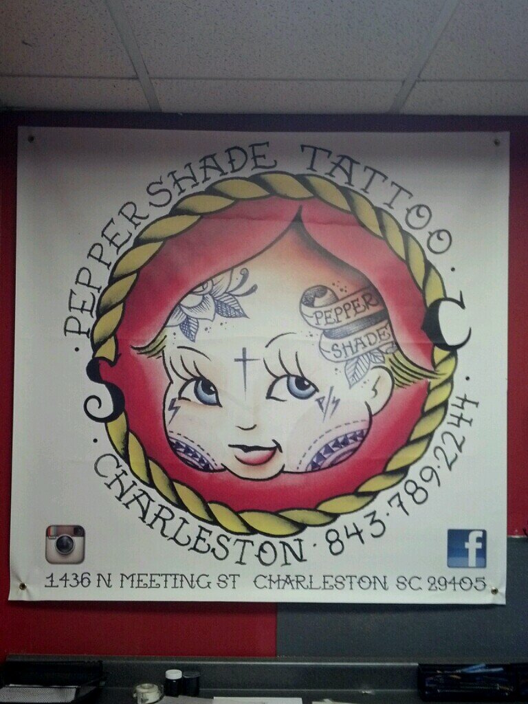 PepperShadeTat2's profile picture. Loacted 1436 north meeting street downtown charleston 843 789 2244, sister shop to blu gorilla stop.
Hastag and tag us @peppershadetat2 and #peppershadetattoo