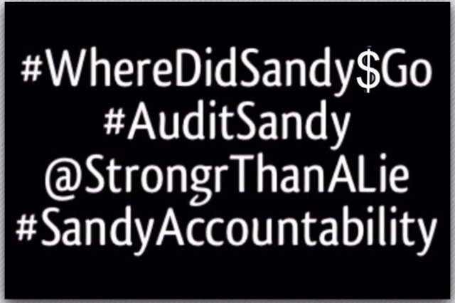 StrongrThenALie campaign is getting the word out that not everyone has recoverd from SuperStormSandy &We are calling for a audit of Sandy funds both gov&charity