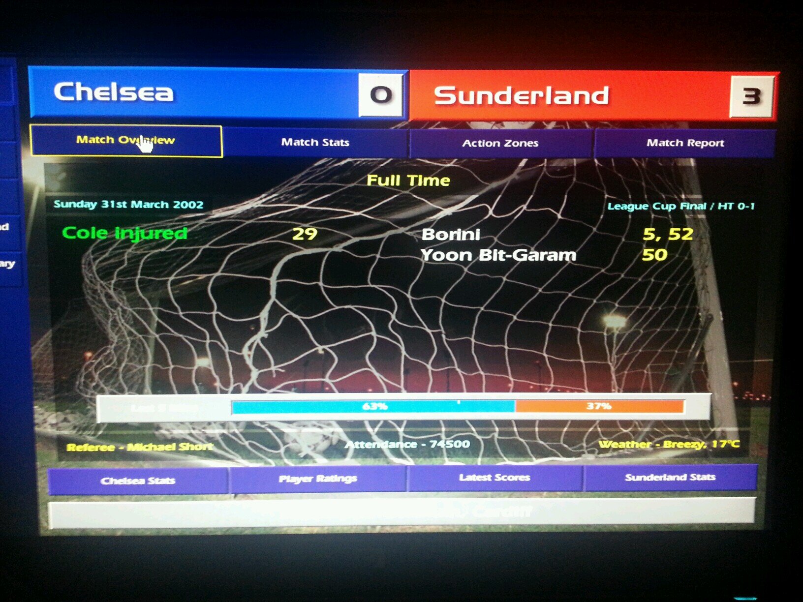 The story of safc's lastest manager via the power champ manager 01-02 with the update data for the 13-14 season.