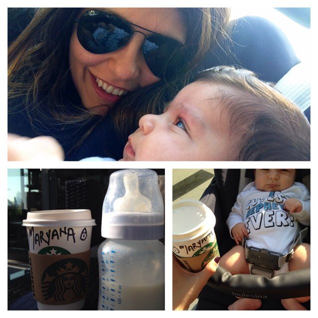 Hubby Baby Z and a tall skinny cappuccino!!