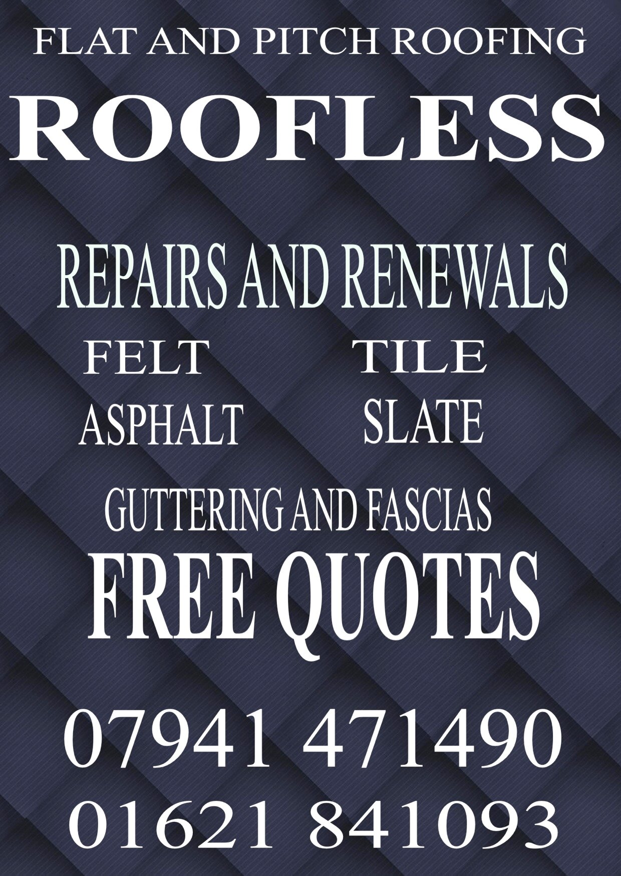 ALL FLAT AND PITCH ROOFS , NEW OR OLD , REPAIR OR RE-NEW FOR ESSEX