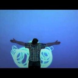 Consider walking on the floor that displaying a picture as you move, the picture moves with you. You jump and the water ripples on the floor