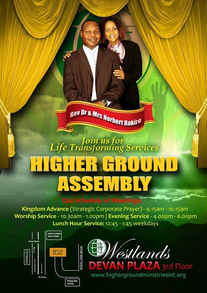 Higher Ground Ministries International, with Rev. Dr. Norbert Rakiro (MB.ChB, MPH, EPR). Equipping you for the mountains of influence and life in the Kingdom.