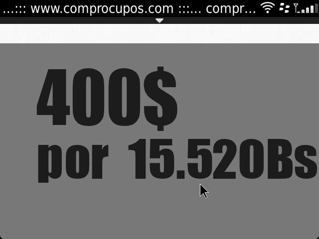 ComproCupos2's profile picture. 400 $ por 15520Bs en menos de 24 hrs