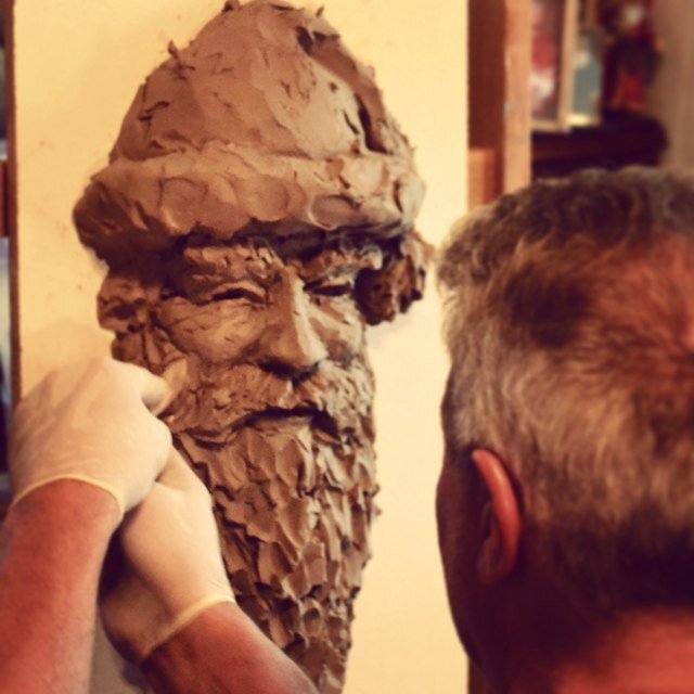 I create a variety of art, including portrait sculptures, oil paintings, carved wooden mantle pieces and Santa Claus sculptures.