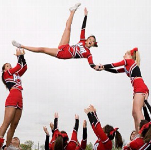 The second best thing in cheerleading is flying, the first is being caught.