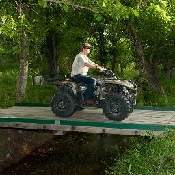 All Terrain Bridge provides light-duty bridges for off-road vehicles. Great for farms, hunting camps, golf courses, parks, trails, and more.