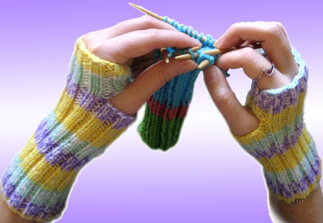 One of a kind hand knit Fingerless Gloves made with Eco-friendly materials.  Hobo, Cycling, Texting and Hooping Gloves, Wristlets, Arm, Hand and Wrist Warmers