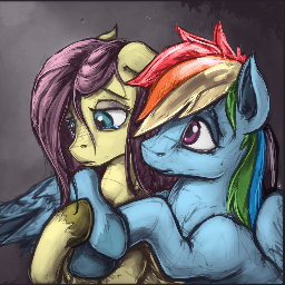 Flutterdash13's profile picture. Um...hey. I'm Fluttershy. My wife Rainbow Dash and I created this account to share our lives  and *blush* love with all of you. Hope that's...um...okay.