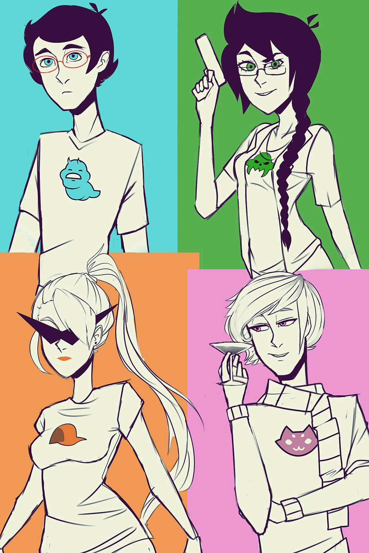 Is 17. Loves Homestuck. Girlfriend refers to as nerd. Knows 2 languages to fangirl in.