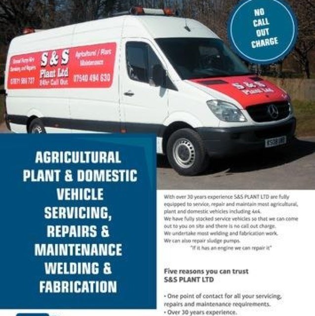 With over 30 years experience S&S PLANT LTD are fully equipped to carry out any task in the agricultural,plant and commercial sectors, one call covers it all