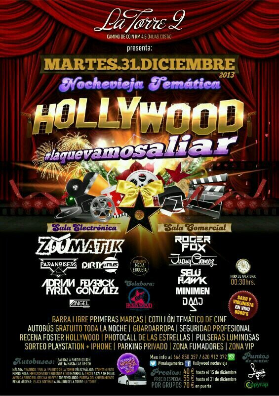 Ya llega la fiesta mas esperada para recibir el año nuevo. Entradas disponibles aqui.