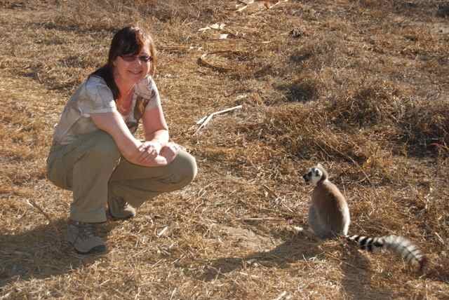 Strepsirrhine biologist studying ring-tailed lemur ecology in Madagascar and galago ecology in South Africa.
