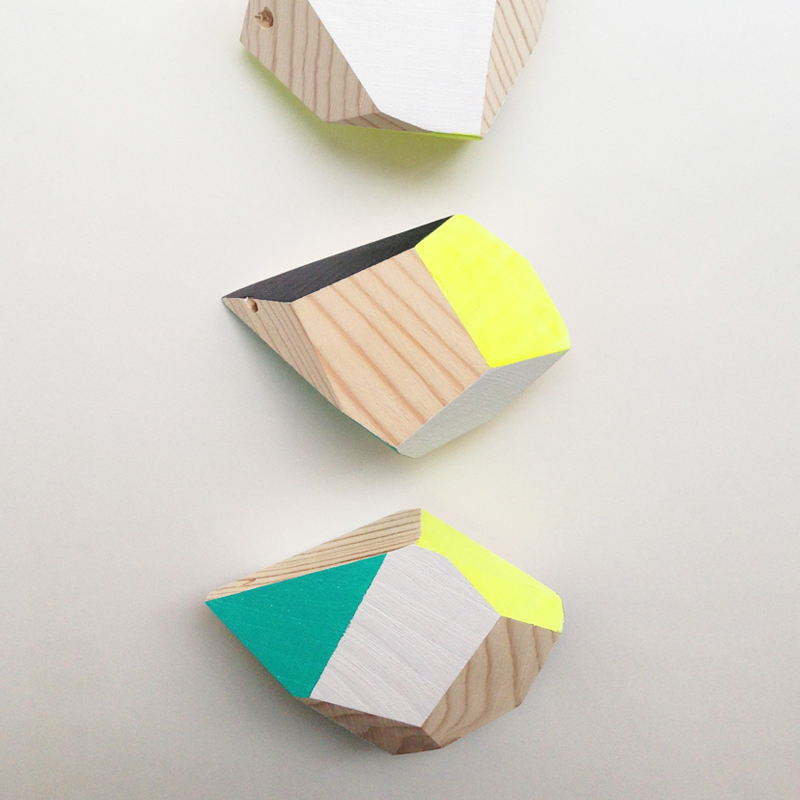 Handmade wooden geometric ornaments, planters & necklaces by @veroacosta & @lmanningdesign