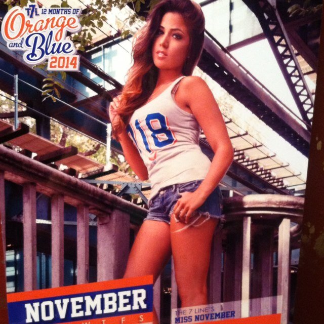 ΣΔT ♡ Miss November for The 7 Line Calendar 2014 ♡ KNICKS GIANTS METS