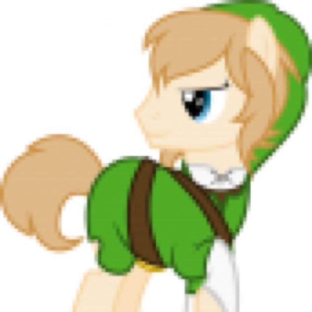 Hero of Hyrule, taking a break from defeating baddies. I also have the Triforce of courage as my cutie mark.