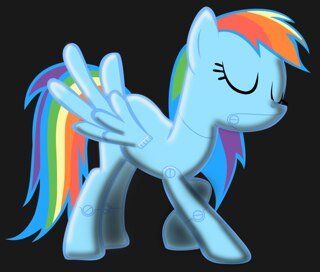 A Ponybot replica of @mlp_Rainbow Dash