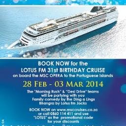 The Official twitter account of the LotusFM 31st Birthday Cruise. All information and questions will be provided here.