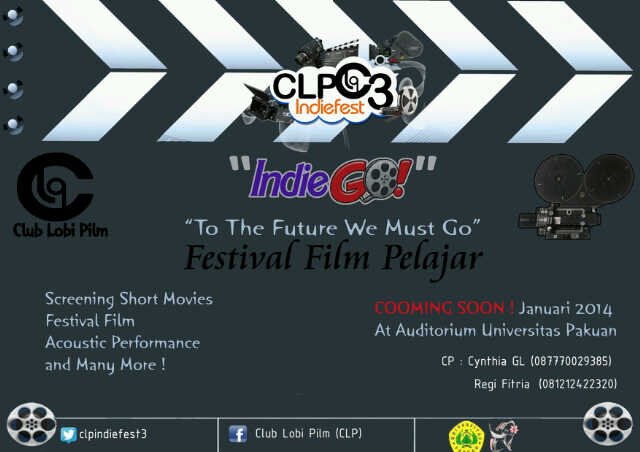 clpindiefest3's profile picture. ayoo kirimkan karya sekolahmuu ! Contact person @cynthiagel 087770029385 @reginonny 081212422320 FISIB, Ilmu Komunikasi, Universitas Pakuan :))