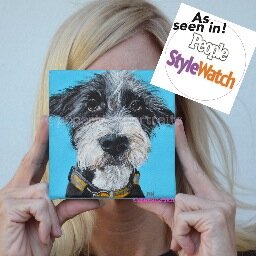 As seen in People StyleWatch Mag Custom Pet Portraits, one of kind unique, stylish fun paintings of your pet by Pop Art Pet Portraits.
FB @ popartpetportraits
