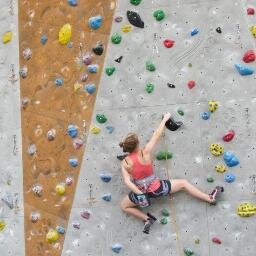Climbing a wall somewhere
