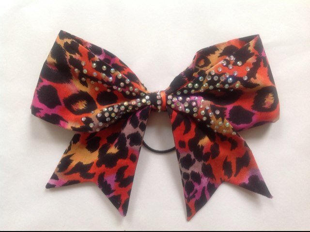 Beautiful fabric Cheer Bows, encrusted with crystals & made with love.