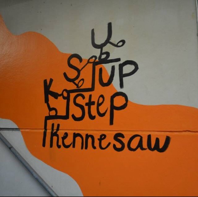 A campaign motivating the Kennesaw State University community to #takethestairs instead of the elevator. Central Parking Deck mural cred!