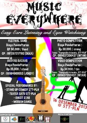 Easy ears listening and eyes watching| CP Jordy (08984969552) Intan (089637200437) | email : musiceverywheresttpln@gmail.com