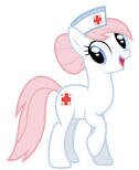 Hello my name is Nurse Red Heart Im Ponyville's Hospital Nurse i take care of sick pony and giving birth pony #Single #Son @Little_Lighting