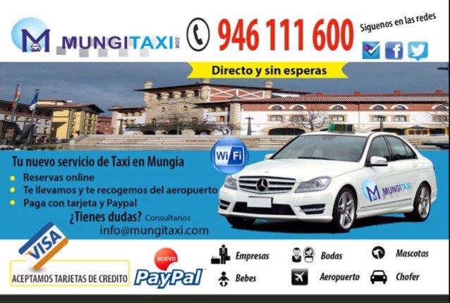 Mungitaxi's profile picture. Servicio de Taxi en Mungia. Servicio Aeropuerto y alrededores. 946111600