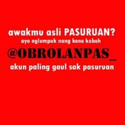 gak peduli arek kabupaten atau kota pokoke PASURUAN, ayok nglumpuk kabeh nang kene. Sambung dulur lan saling bagi-bagi informasi. Ayo, di FOLLOW :)