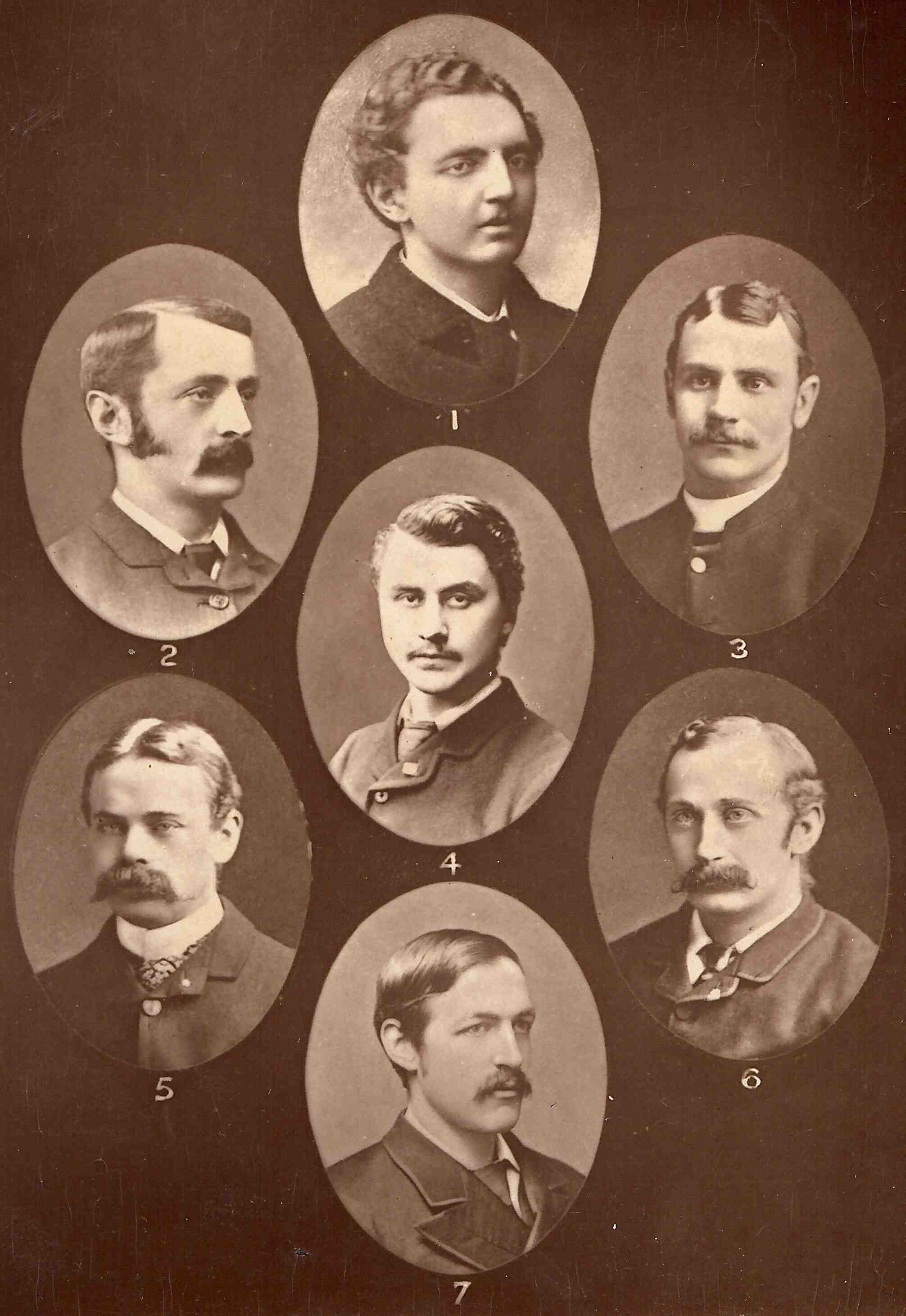 The Cambridge Seven Missionary Band formed in 1885: CT Studd, Monty Beauchamp, Stanley Smith, Arthur Polhill, Dixon Hoste, Cecil Polhill and William Cassels.