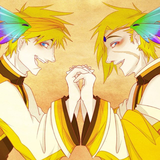 HEYY~Y This is a shared twit of the most amazing twins EVER! -J Unfortunately shared... We're UTAUs, made by @leoperaghost Pleasure to meet you! -A